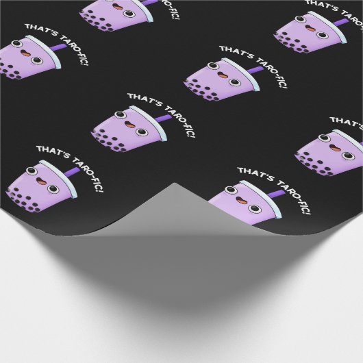 Das ist Taroffic Funny Boba Tea Pun Dark BG Geschenkpapier (Ecke)