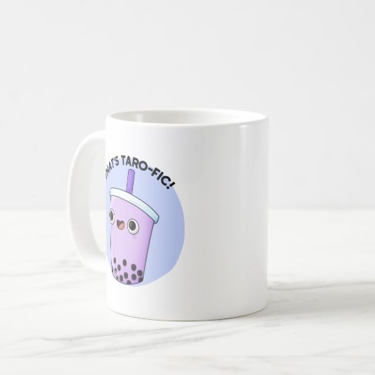Das ist Taroffic Funny Boba Tea Pun Kaffeetasse (Vorderseite Links)