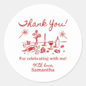 Das ist umso Illustrierter danke Runder Aufkleber (Vorderseite)