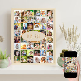 Das ist US Foto Collage 40 Square Pictures Cream Poster