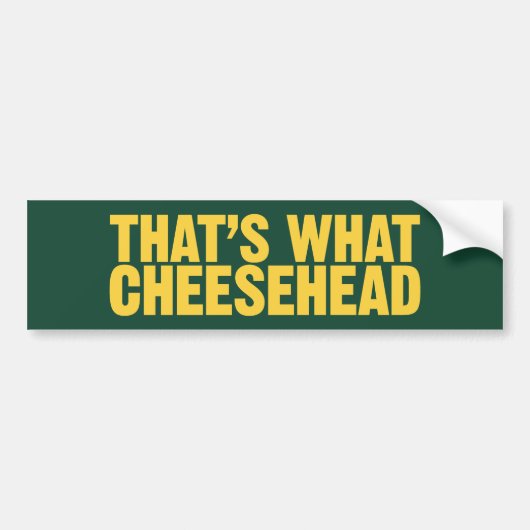 Das ist, was Cheesehead Autoaufkleber (Vorne)