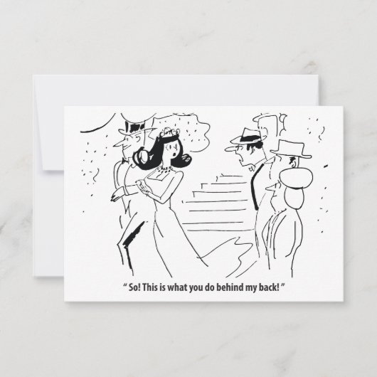 Das ist, was du hinter meinem Rücken tust, lustig Save The Date (Vorderseite)