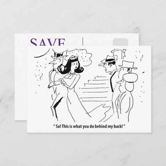 Das ist, was du hinter meinem Rücken tust, lustig Save The Date (Vorne/Hinten)