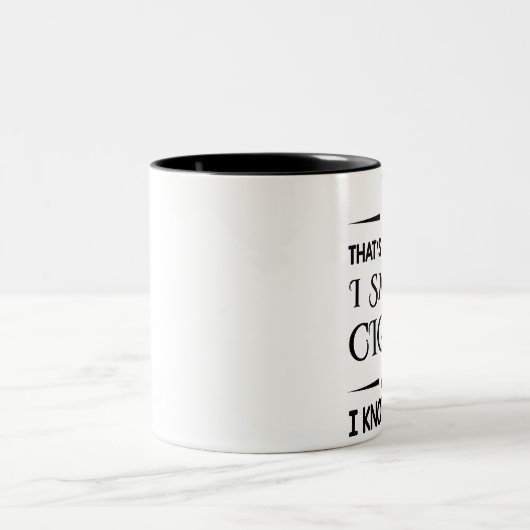 Das ist, was ich mache, wenn ich Zigarren rauche, Zweifarbige Tasse (Mittel)