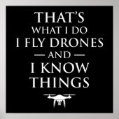 Das ist, was ich tue Fly Drones & ich weiß Dinge Poster (Vorne)