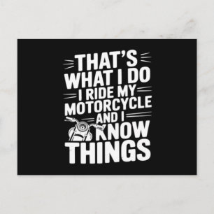 Das ist was ich tue ich fahre mein Motorrad und ic Postkarte