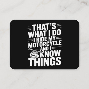 Das ist, was ich tue, ich fahre mein Motorrad und Visitenkarte