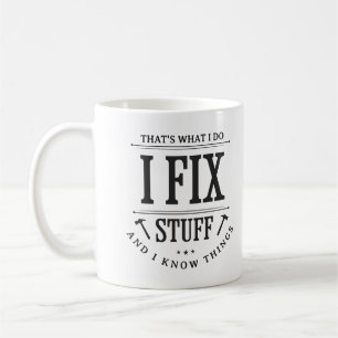 Das ist, was ich tue, ich repariere Sachen und ich Kaffeetasse