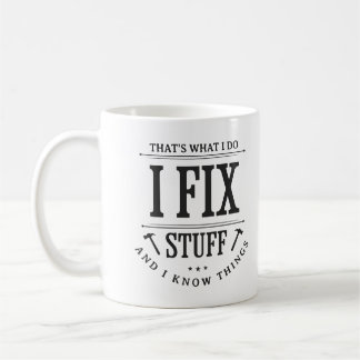 Das ist, was ich tue, ich repariere Sachen und ich Kaffeetasse