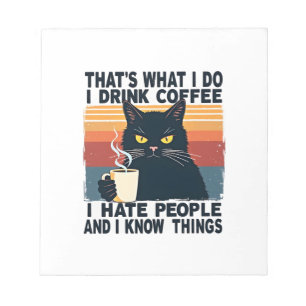 Das ist, was ich tue, ich trinke Kaffee, ich hasse Notizblock