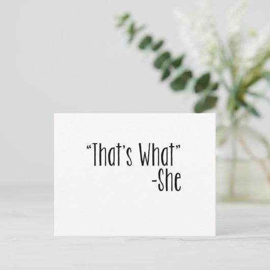 "Das ist was" - sie Postkarte (Stehend Vorderseite)