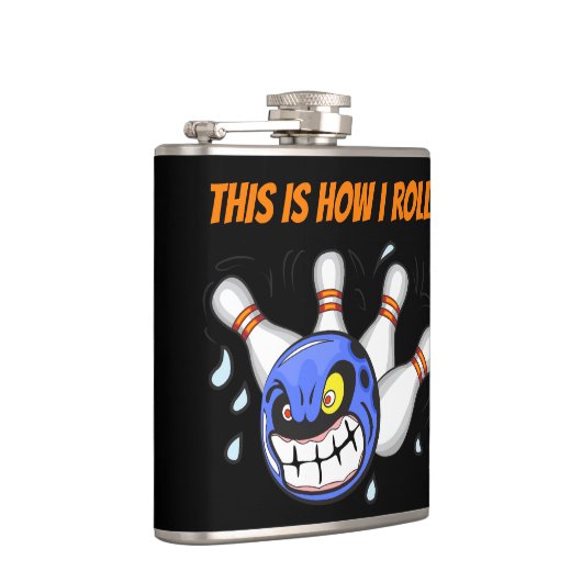 Das ist, wie ich rollen, wütend, Bowling, schwarz Flachmann (Rechts)