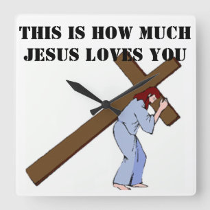 DAS IST, WIE VIEL JESUS LIEBEN SIE QUADRATISCHE WANDUHR