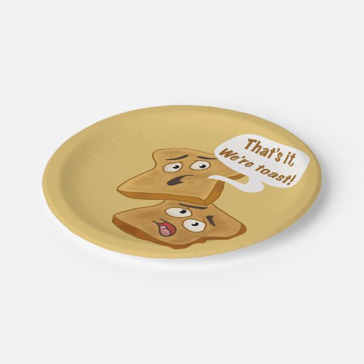 Das ist's, wir sind Toast! Pappteller (Schrägansicht)