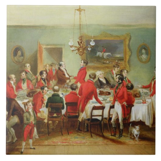 Das Jagd-Frühstück, der Hall des Junggesellen, Fliese (Vorderseite)