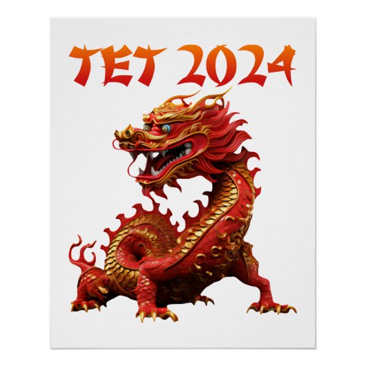 Das Jahr 2024 des vietnamesischen Drachen im neuen Poster (Vorderseite)