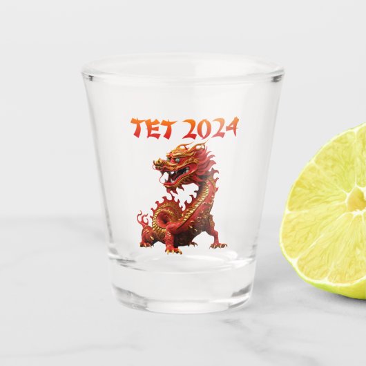 Das Jahr 2024 des vietnamesischen Drachen im neuen Schnapsglas (Vorderseite)