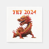 Das Jahr 2024 des vietnamesischen Drachen im neuen Serviette (Vorderseite)