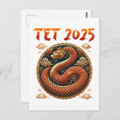 Das Jahr 2025 des nake vietnamesischen Neujahrs Postkarte (Vorne/Hinten)
