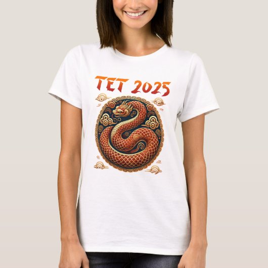 Das Jahr 2025 des nake vietnamesischen Neujahrs T-Shirt (Vorderseite)