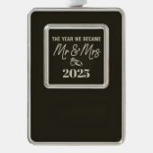 Das Jahr 2025, in dem wir Personalisiert geworden  Rahmen-Ornament Silber (Vorderseite)