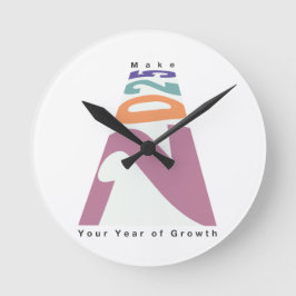 Das Jahr 2025 zum Jahr des Wachstums machen Runde Wanduhr