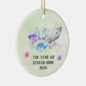 Das Jahr, das wir Zuhause 2020 Covid Chritsmas Ble Keramik Ornament (Rechts)