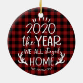Das Jahr, das wir Zuhause 2020 Niedlich Covid Blei Keramik Ornament (Hinten)