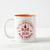 Das Jahr der Blockade 2020 Frohe Weihnachtsfeier Zweifarbige Tasse (Links)