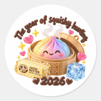 Das Jahr der Squishy-Jagd 2026! Runder Aufkleber