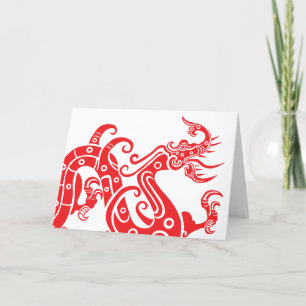 Das Jahr des Drachen 2024 - Chinesische Neujahrska Dankeskarte