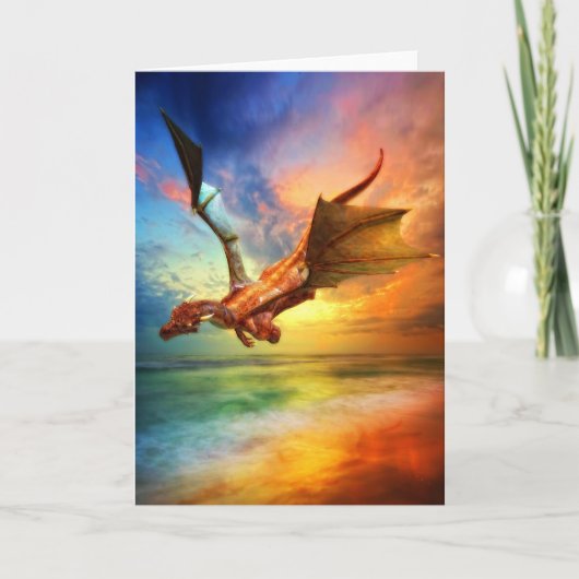 Das Jahr des Drachen Feiertagskarte (Vorderseite)