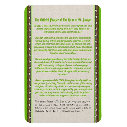 Das Jahr des hl. Josef (M 036) - Gebet 1 Magnet (Vertikal)