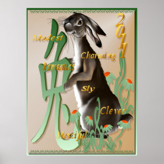 Das Jahr des Kaninchenplakats Poster