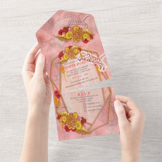 Das Jahr des Tigers All In One Einladung (Abreißen)