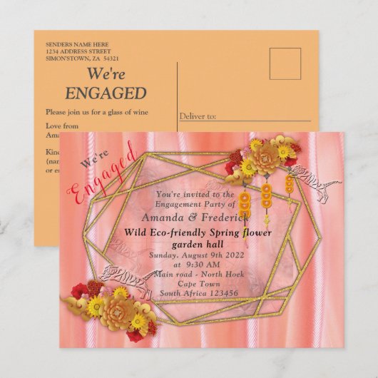 Das Jahr des Tigers Einladungspostkarte (Vorne/Hinten)