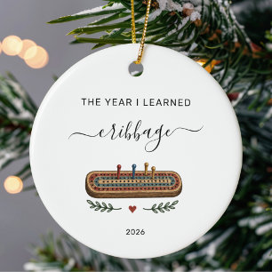 Das Jahr, in dem ich Cribbage lernte Personalisier Keramik Ornament