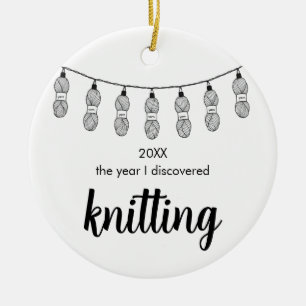 Das Jahr, in dem ich das Stricken zu Weihnachten e Keramik Ornament