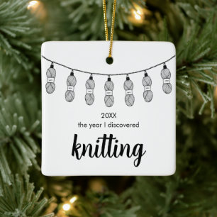 Das Jahr, in dem ich das Stricken zu Weihnachten e Keramikornament