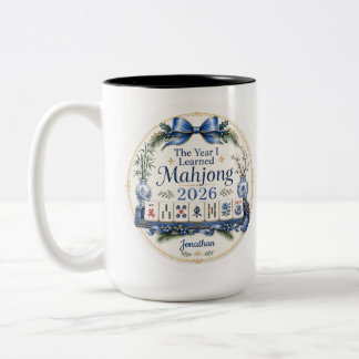 Das Jahr, in dem ich Mahjong gelernt habe Weihnach Zweifarbige Tasse