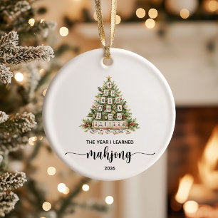 Das Jahr, in dem ich Mahjong lernte Weihnachtsbaum Keramik Ornament