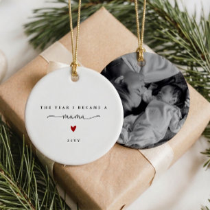 Das Jahr, in dem ich Mama wurde Foto-Weihnachtsbau Keramik Ornament