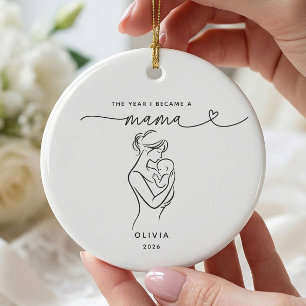 Das Jahr, in dem ich Mama wurde - Weihnachtsbauman Keramik Ornament