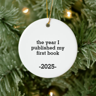 Das Jahr, in dem ich mein erstes Buch-Ornament ver Keramik Ornament