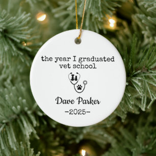 Das Jahr, in dem ich mein Veterinärstudium abschlo Keramik Ornament