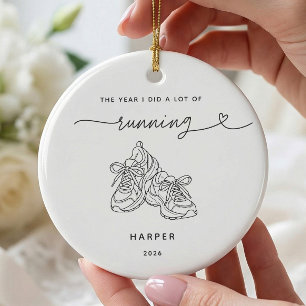 Das Jahr, in dem ich viel gelaufen bin - Weihnacht Keramik Ornament