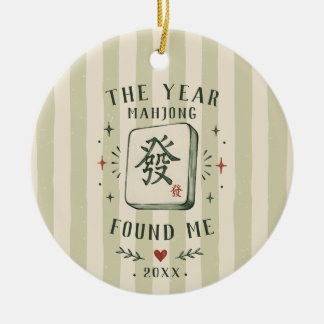 Das Jahr, in dem Mahjong mich fand Weihnachten Keramik Ornament