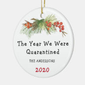 Das Jahr, in dem wir 2020 in Quarantäne waren Keramik Ornament (Links)
