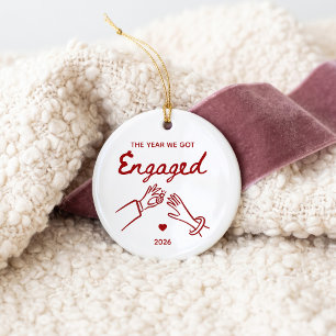 Das Jahr, in dem wir uns verlobt haben, Weihnachts Keramik Ornament