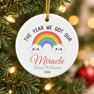 Das Jahr, in dem wir unser Wunder bekamen personal Keramik Ornament